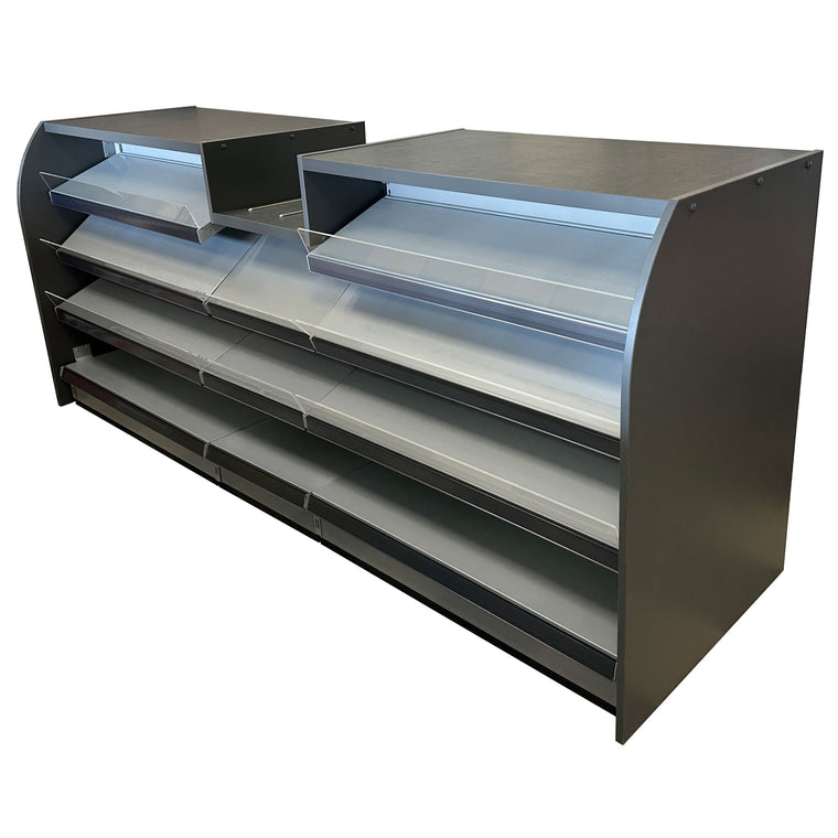 K50 Counter - 2.5m with 1x basket well - Silver & Graphite Grey