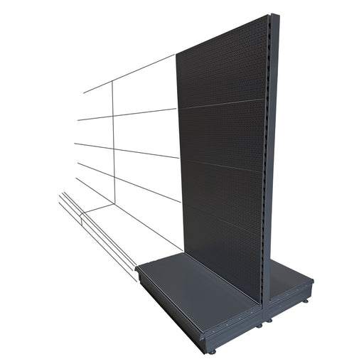 K50 Add-on Gondola Bay - Dark Grey - 1.8m high, all peg back, 37cm deep base