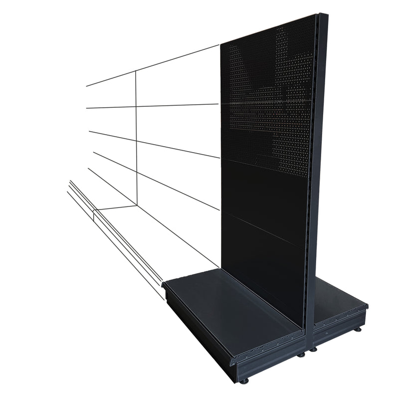K50 Add-on Gondola Bay - Dark Grey - 1.8m high, mixed peg / plain back, 37cm deep base