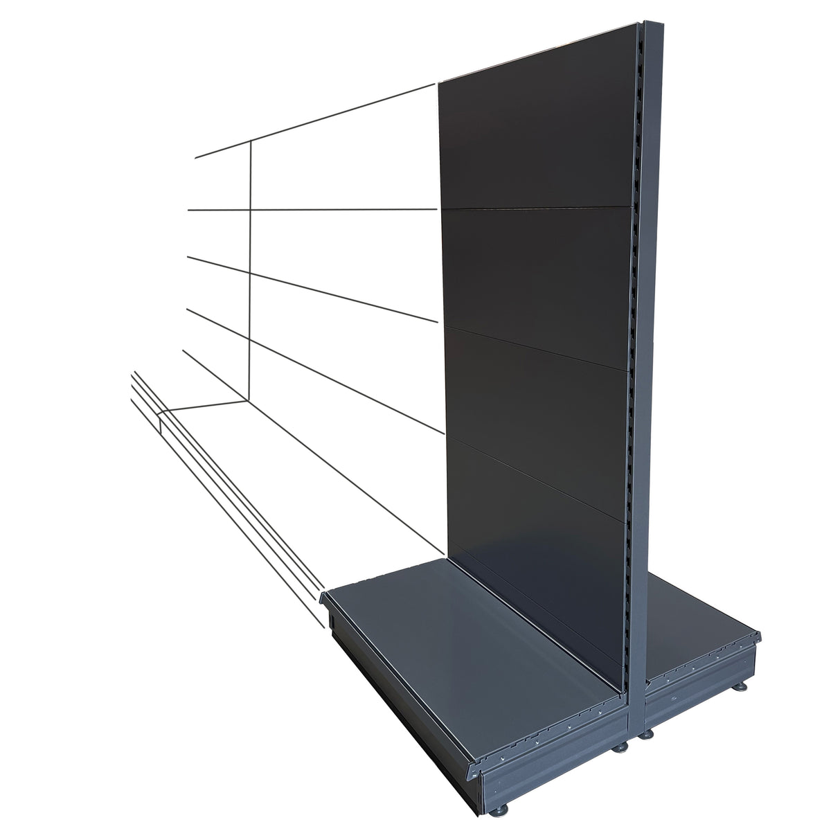 K50 Add-on Gondola Bay - Dark Grey - 1.6m high, plain back, 57cm deep base
