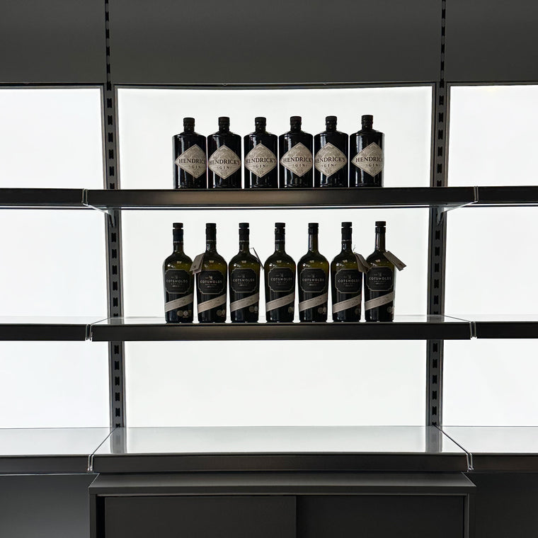 Illuminated Back Panel 800mm wide for K50 shelving, great for spirits display
