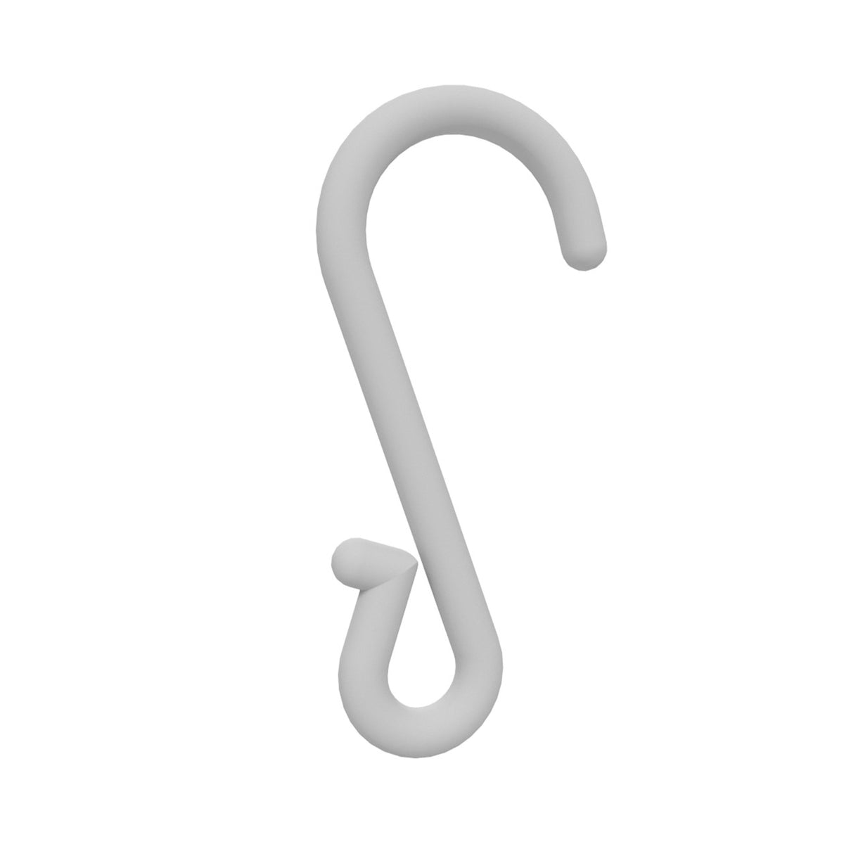 Crimped S Hook - White Plastic