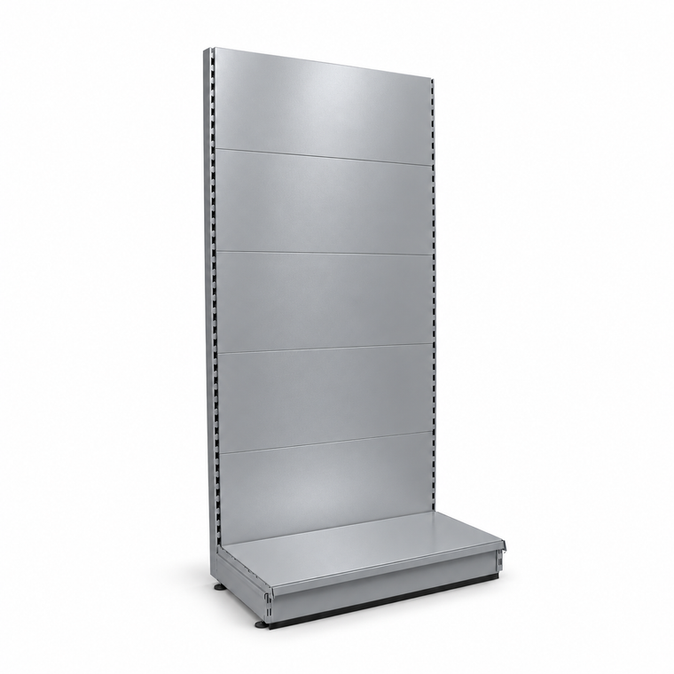 K50 Starter Wall Bay - Plain Back Panels, 30cm deep base, Silver
