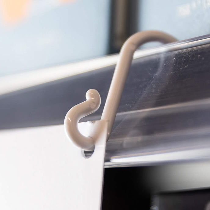Crimped S Hook - White Plastic