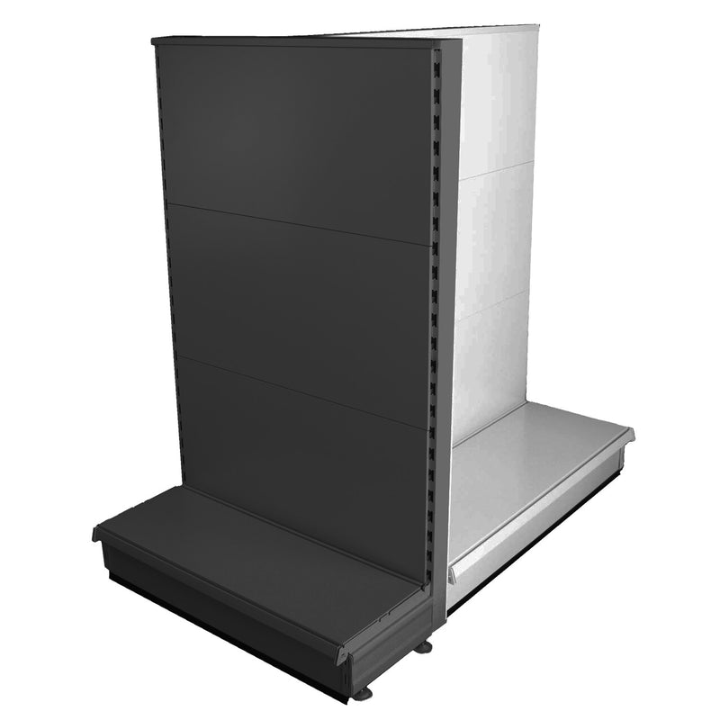 K50 Gondola Promo End - Dark Grey - 1.3m high, plain back, 30cm deep base