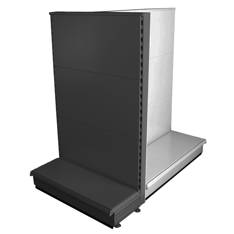 K50 Gondola Promo End - Dark Grey - 1.3m high, plain back, 37cm deep base