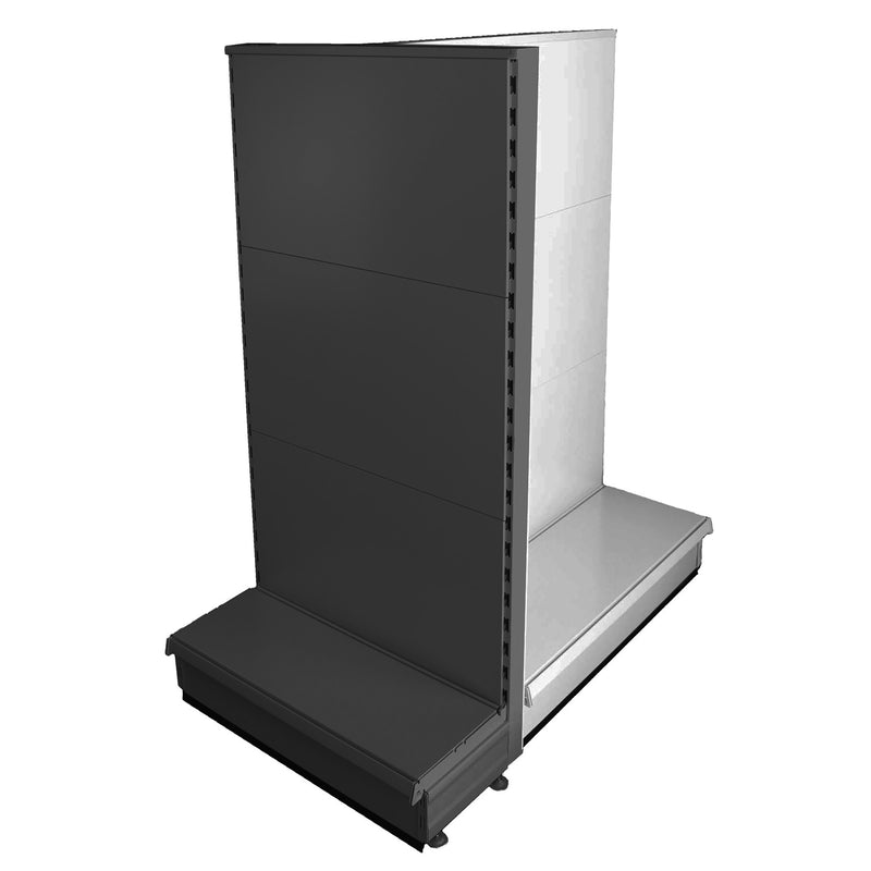 K50 Gondola Promo End - Dark Grey - 1.6m high, plain back, 37cm deep base