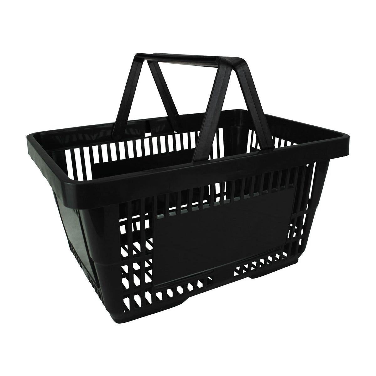 Shopping Basket, Plastic, 22 Litre, 2 Handle - Black