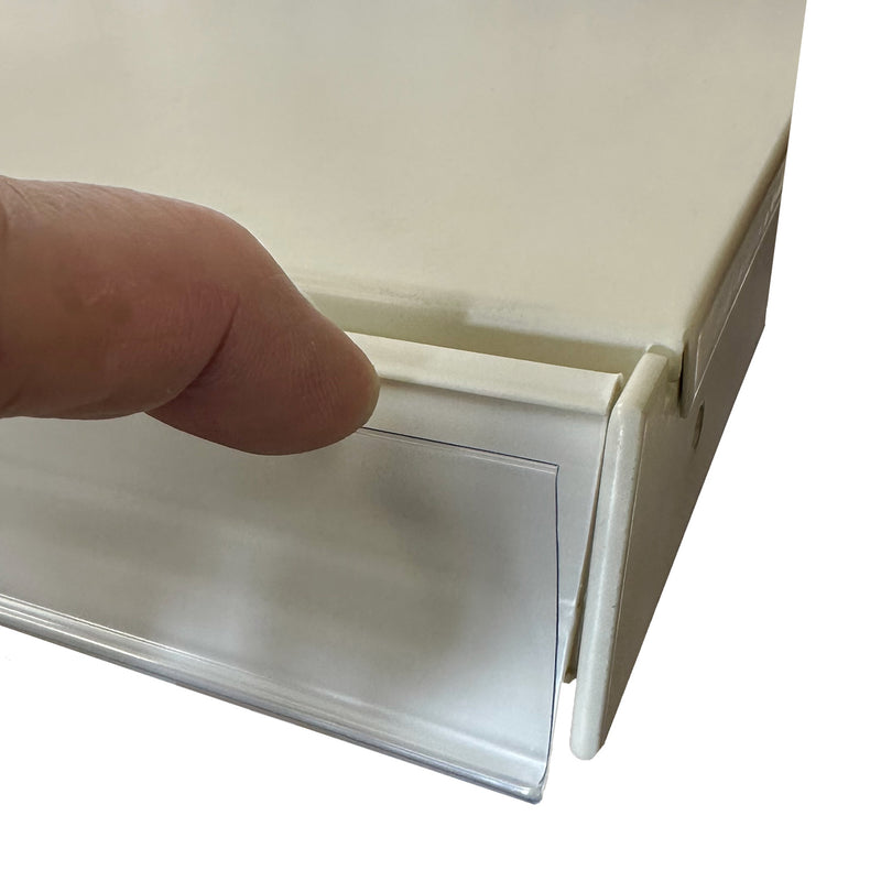 Clip-On Price Strips for K50 Shelves - Jura White - 125cm