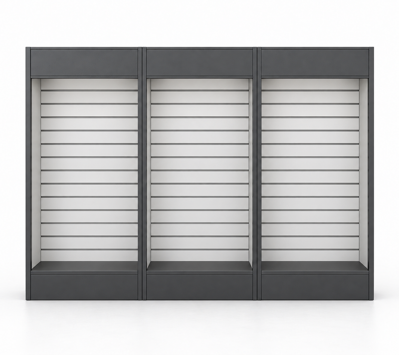 Slatwall 'Bookcase' Display Unit - Optional Lighting - 100cm wide