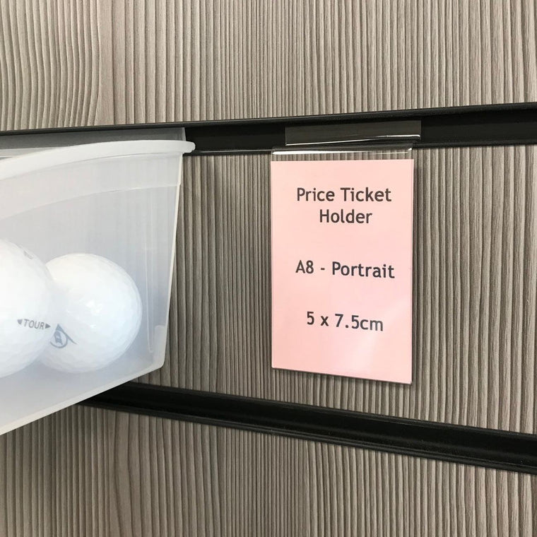 Price Ticket Holder for Slatwall - A8 Portrait