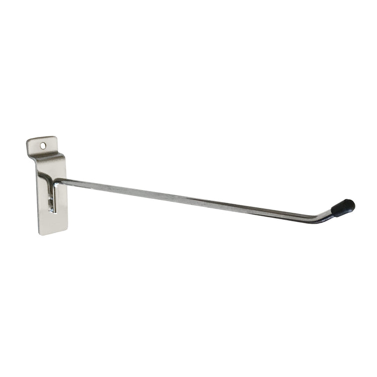 30cm single prong slatwall hook chrome