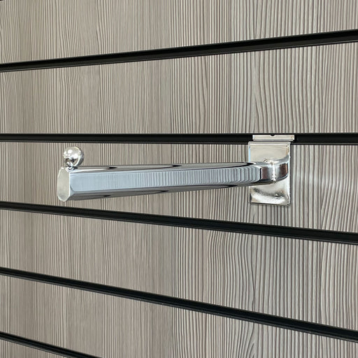 Oval Straight Arm for Slatwall, 30cm long, Chrome