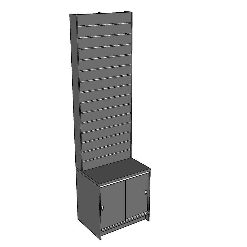 Slatwall Unit With Base Cupboard 600