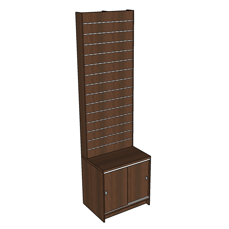 Slatwall Unit with Base Cupboard, 60cm wide