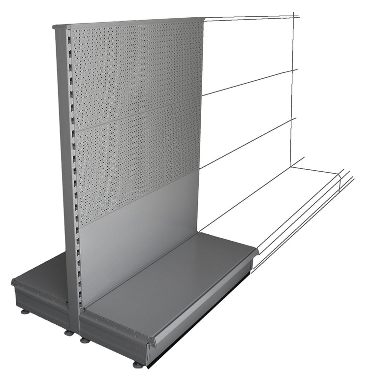 Silver mixed peg gondola bay 1.3m high