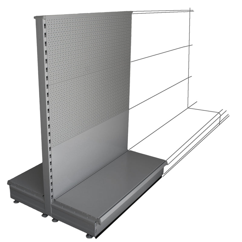 Silver mixed peg gondola bay 1.3m high