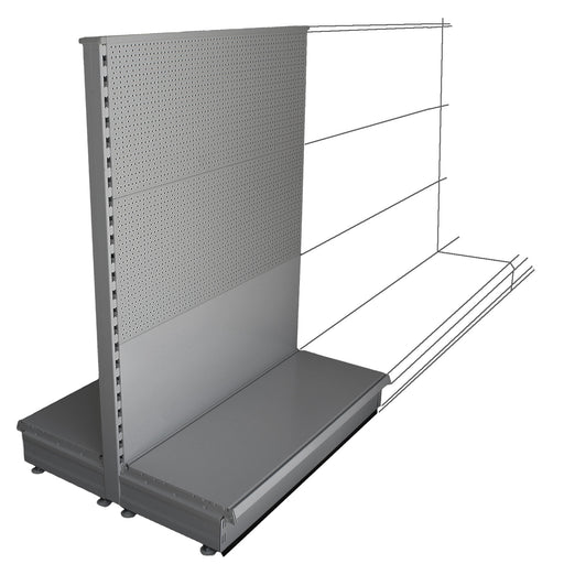 Silver mixed peg gondola bay 1.3m high