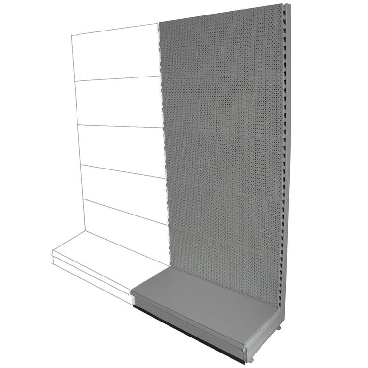 K50 Add-on Wall Bay - All Peg Panels, 37cm deep base, Silver