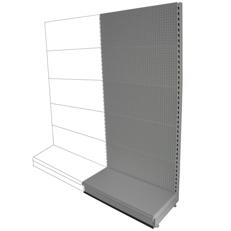 K50 Add-on Wall Bay - All Peg Panels, 37cm deep base, Silver