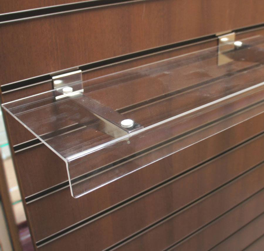 Reversible Acrylic L-Shelf on Chrome Brackets - 60 x 20cm