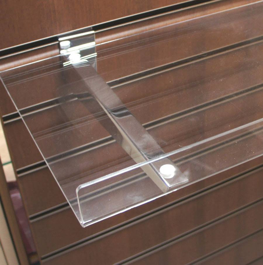 Reversible Acrylic L-Shelf on Chrome Brackets - 60 x 30cm