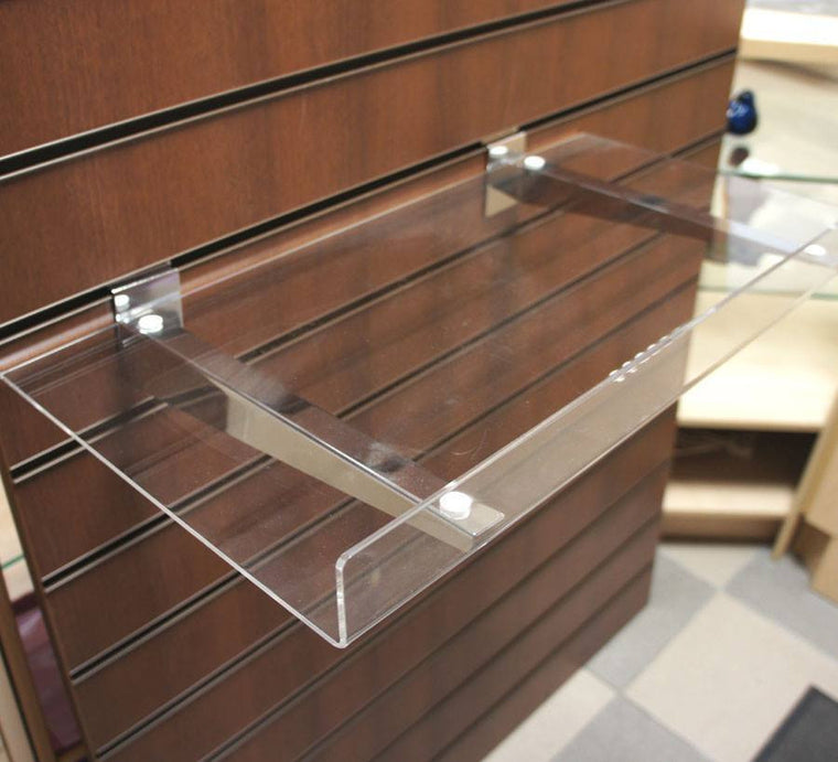 Reversible Acrylic L-Shelf on Chrome Brackets - 60 x 30cm