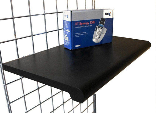 Black bullnose shelf for grid panel