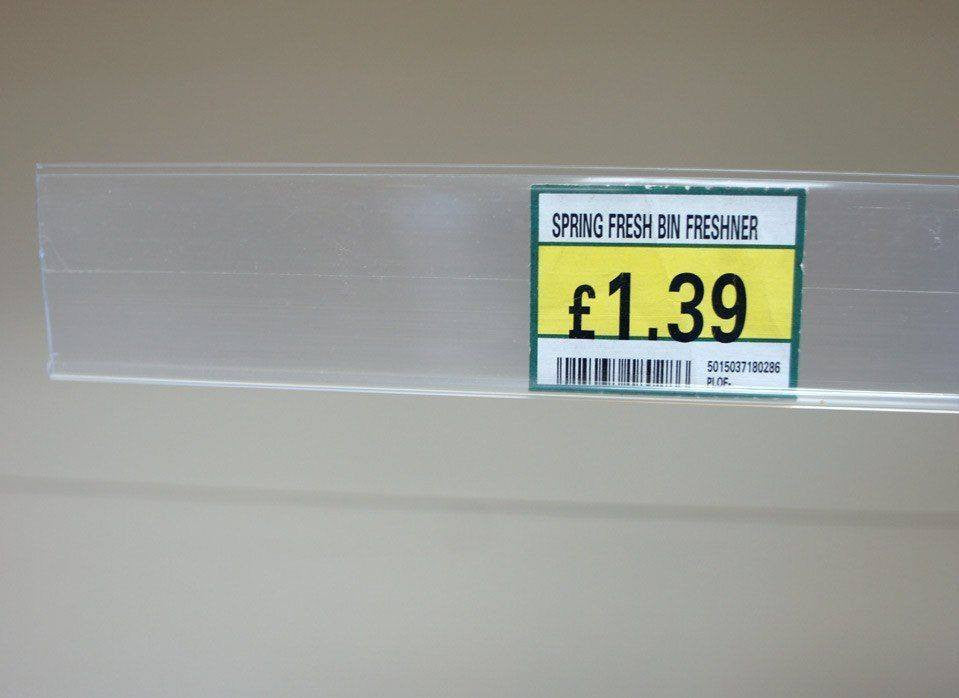 Self-adhesive POS Shelf Edge Strip, 124cm, Clear
