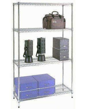 4 Shelf Chrome Shelving Unit - 91.5 wide x 46 x 153cm high
