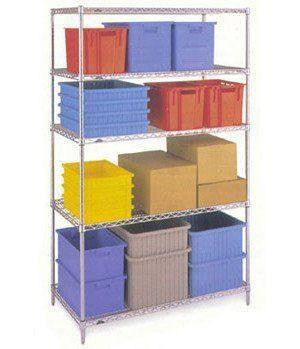 4 Shelf Chrome Shelving Unit - 91.5 wide x 61 deep x 122cm high
