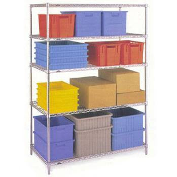 4 Shelf Chrome Shelving Unit - 122 wide x 61 deep x 153cm high
