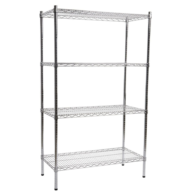 4 Shelf Chrome Shelving Unit - 122 wide x 61 deep x 122cm high