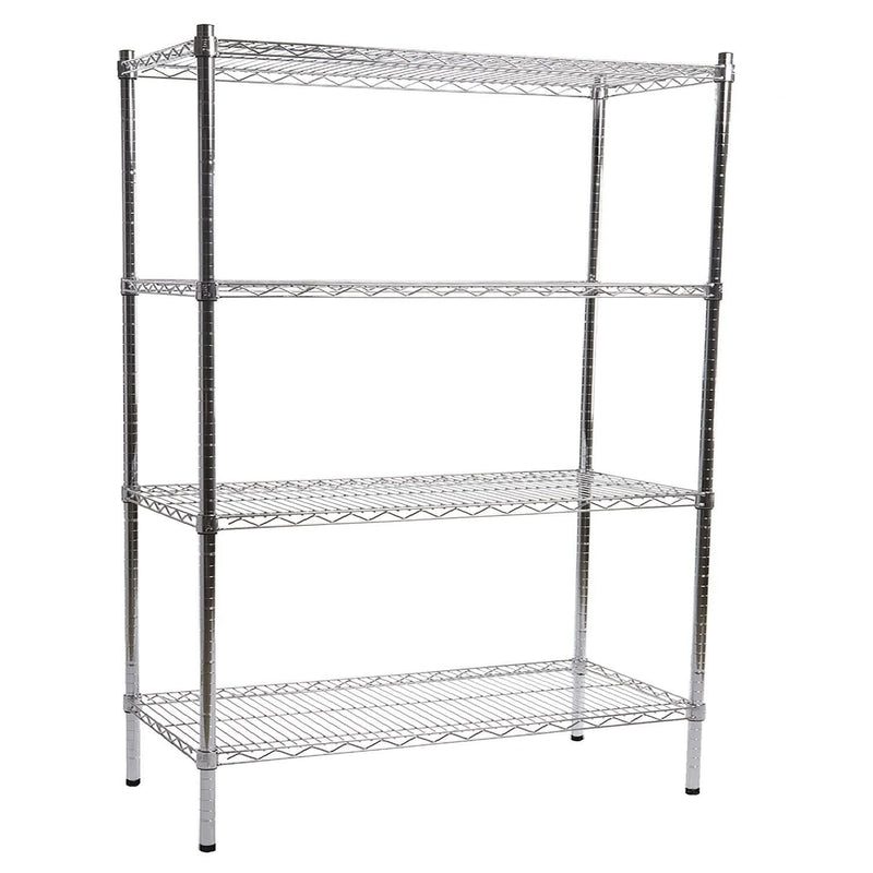 4 Shelf Chrome Shelving Unit - 153 wide x 61 deep x 153cm high