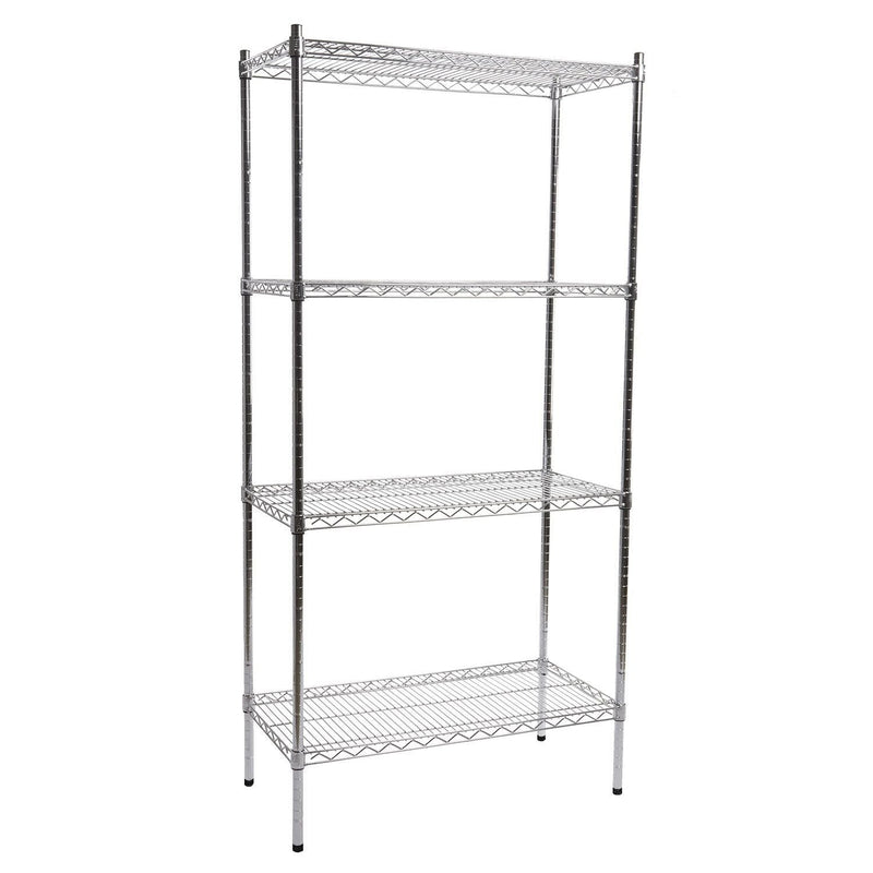 4 Shelf Chrome Shelving Unit - 91.5 wide x 46 deep x 122cm high
