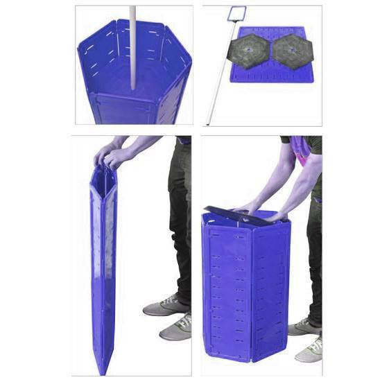 Hex Dump Bin With Sign Holder - Blue
