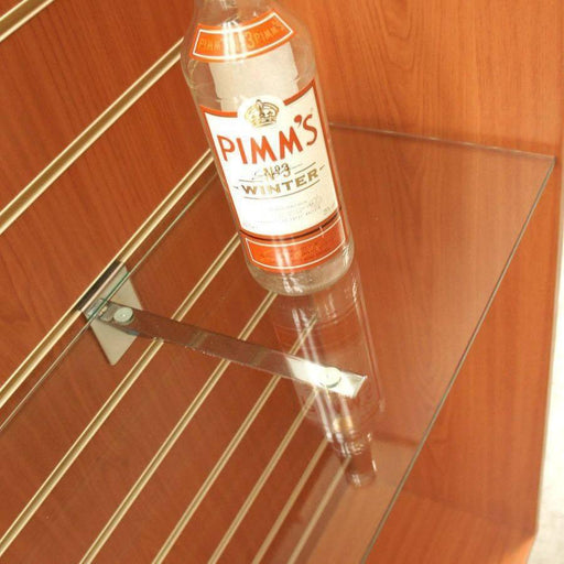 Glass shelf for slatwall