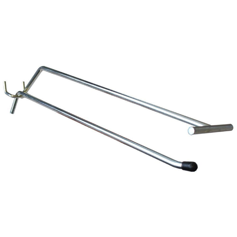 single prong peg hook with overhead arm