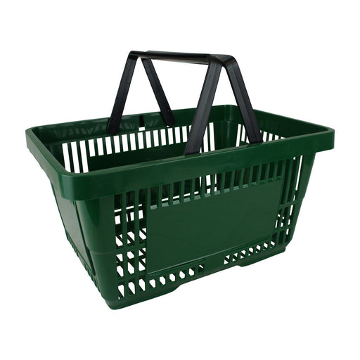 Green Plastic Shopping Basket with 2 handles
