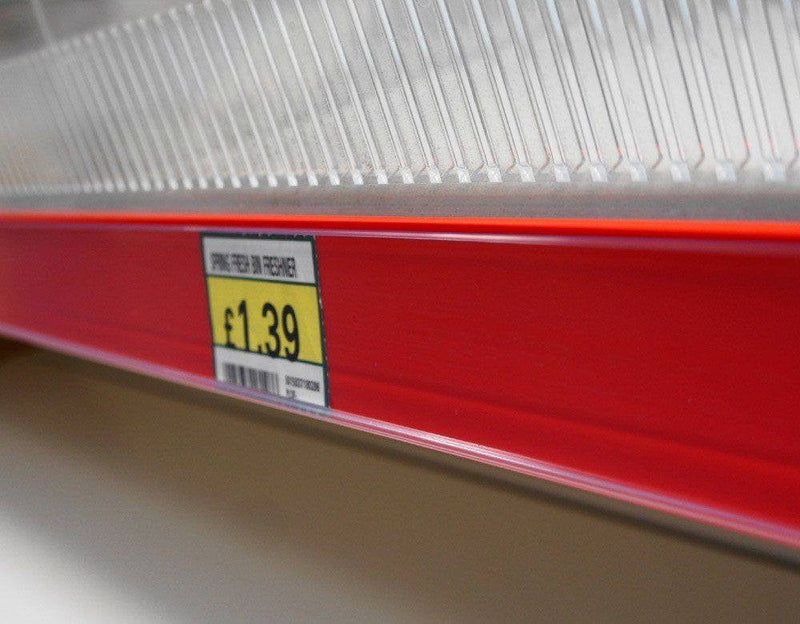 Red price strip 665mm