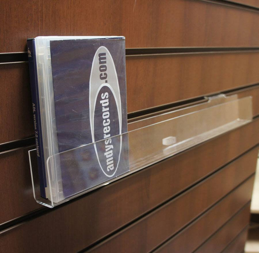 Acrylic Slimline Slatwall Trough - for Cards, DVDs, Games, etc