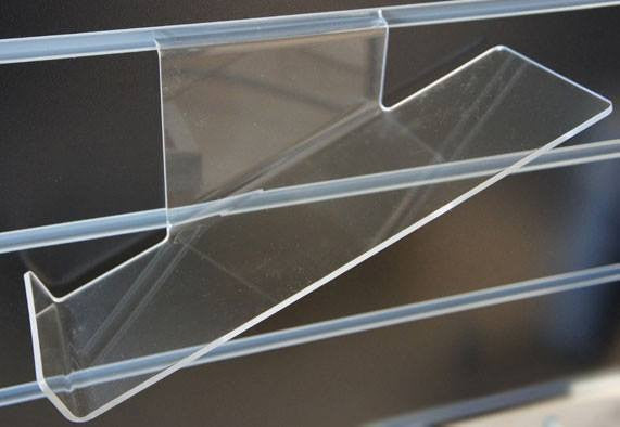 Sloping Acrylic Shoe Shelf for Slatwall