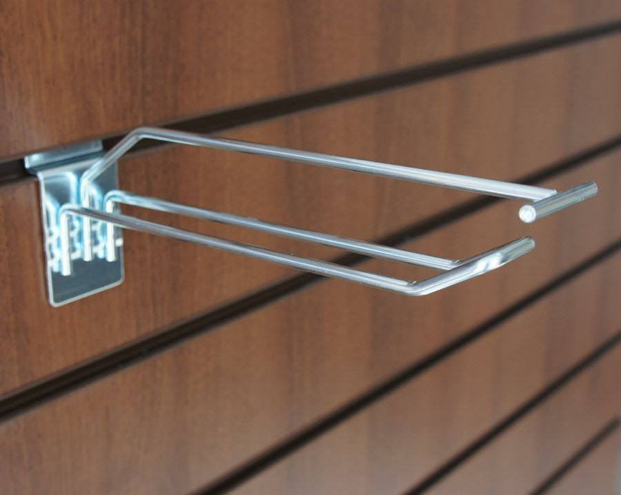 Euro slatwall hook with overhead arm