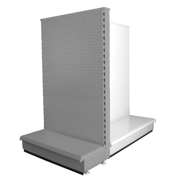 Silver K50 gondola end unit, mixed peg and plain back panels