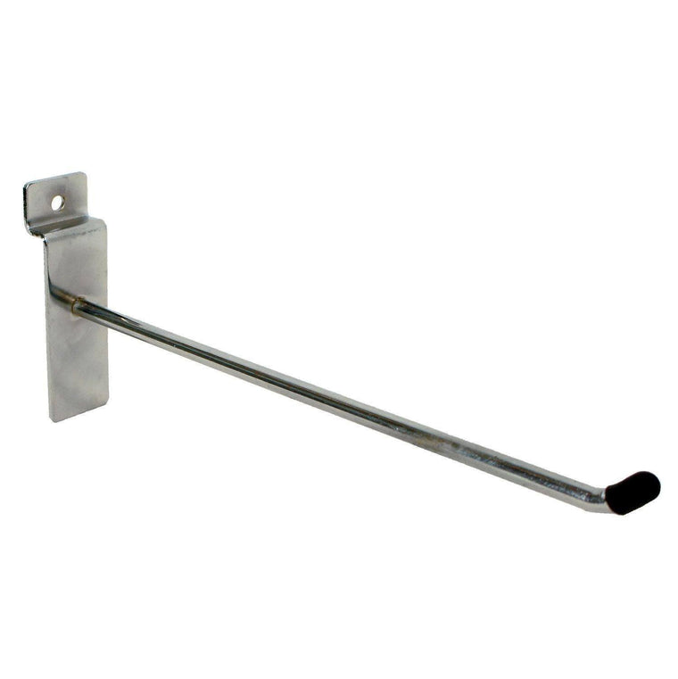 Heavy Duty Single Prong Slatwall Hook - Chrome - 25cm