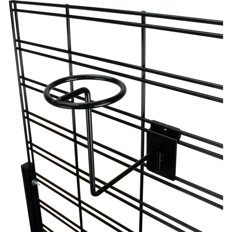 Hat, Cap, Millinery arm for slatwall in black finish