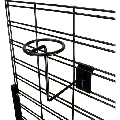 Hat, Cap, Millinery arm for slatwall in black finish