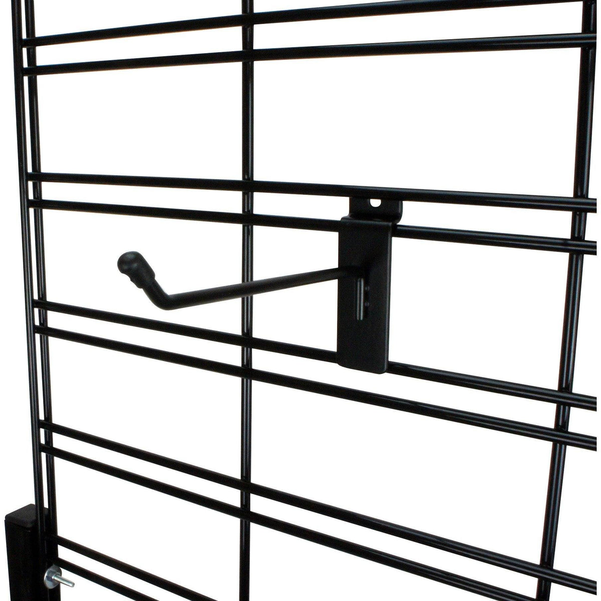 single prong slatwall hook in black steel