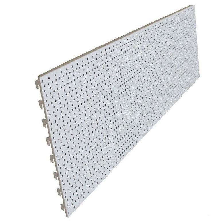 K50 Back Panels, Perforated / Peg, Jura White - 125cm wide