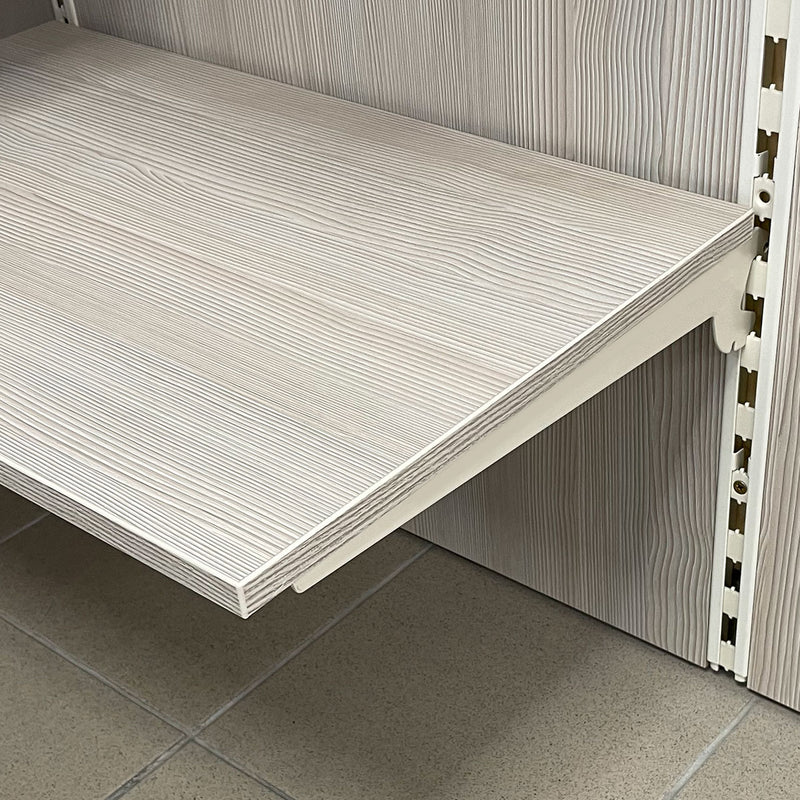 K50 Wood / Glass Shelf Bracket (pair), Jura White - 22cm to 47cm